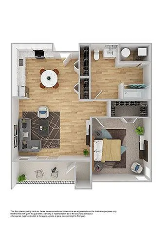 Floor plan 1 Bed | 1 Bath Commons