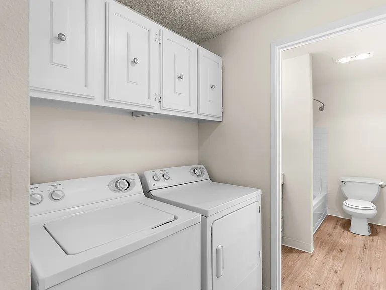 Convenient in-home laundry with extra storage