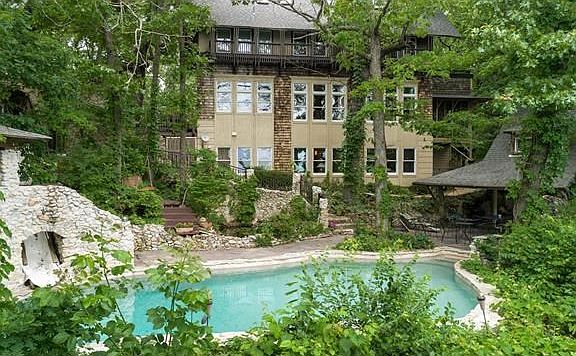 From the back side of the home....