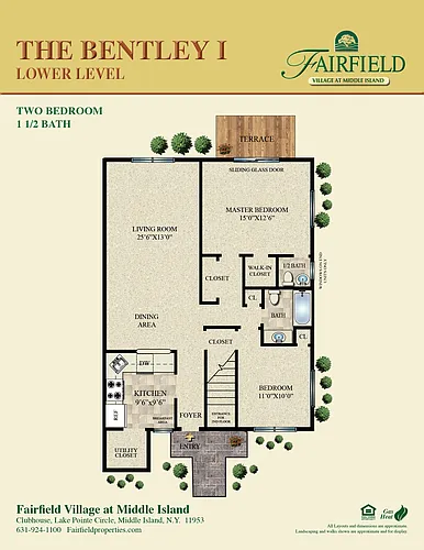 Floor plan Bentley I LI 2BR 2BTH
