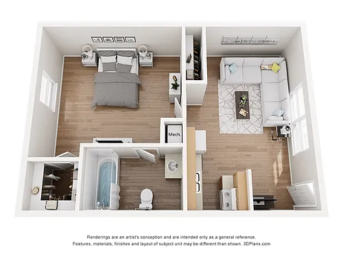 Floor plan 1 Bed | 1 Bath