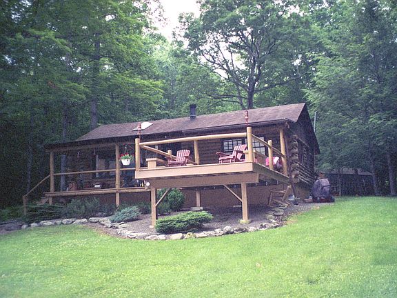 Large deck overlooking river