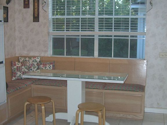 Breakfast area sits off kitchen
