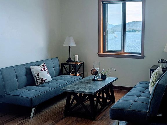 One end of the living room