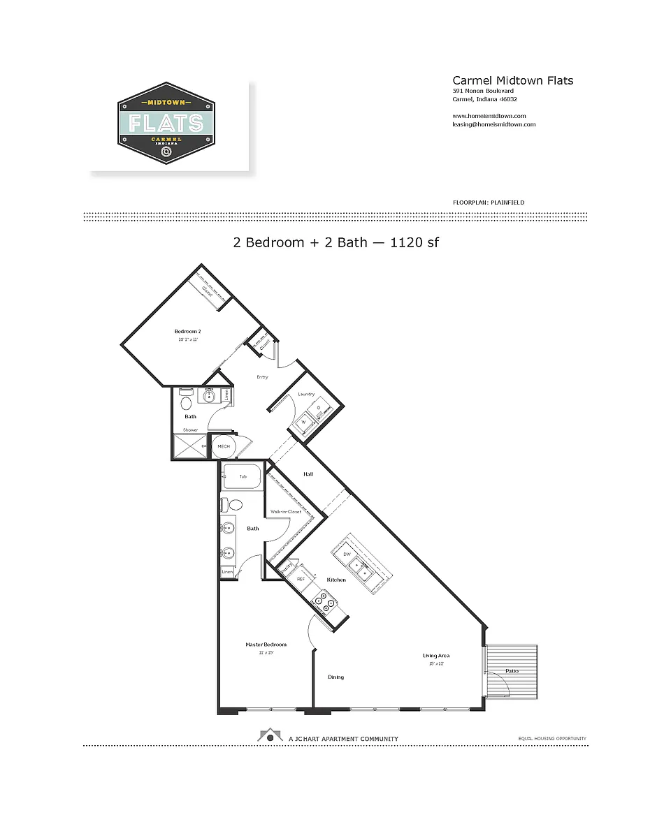 Floor plan 2 Bedroom, 2 Bathroom