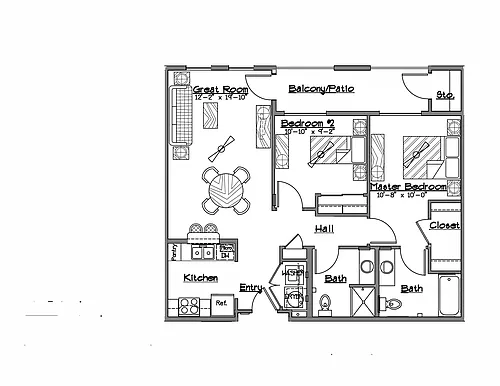 Floor plan 2 bedroom