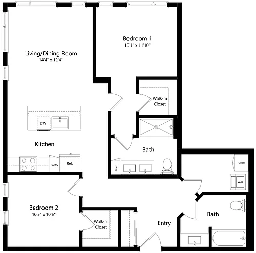 Floor plan Two Bedroom B10