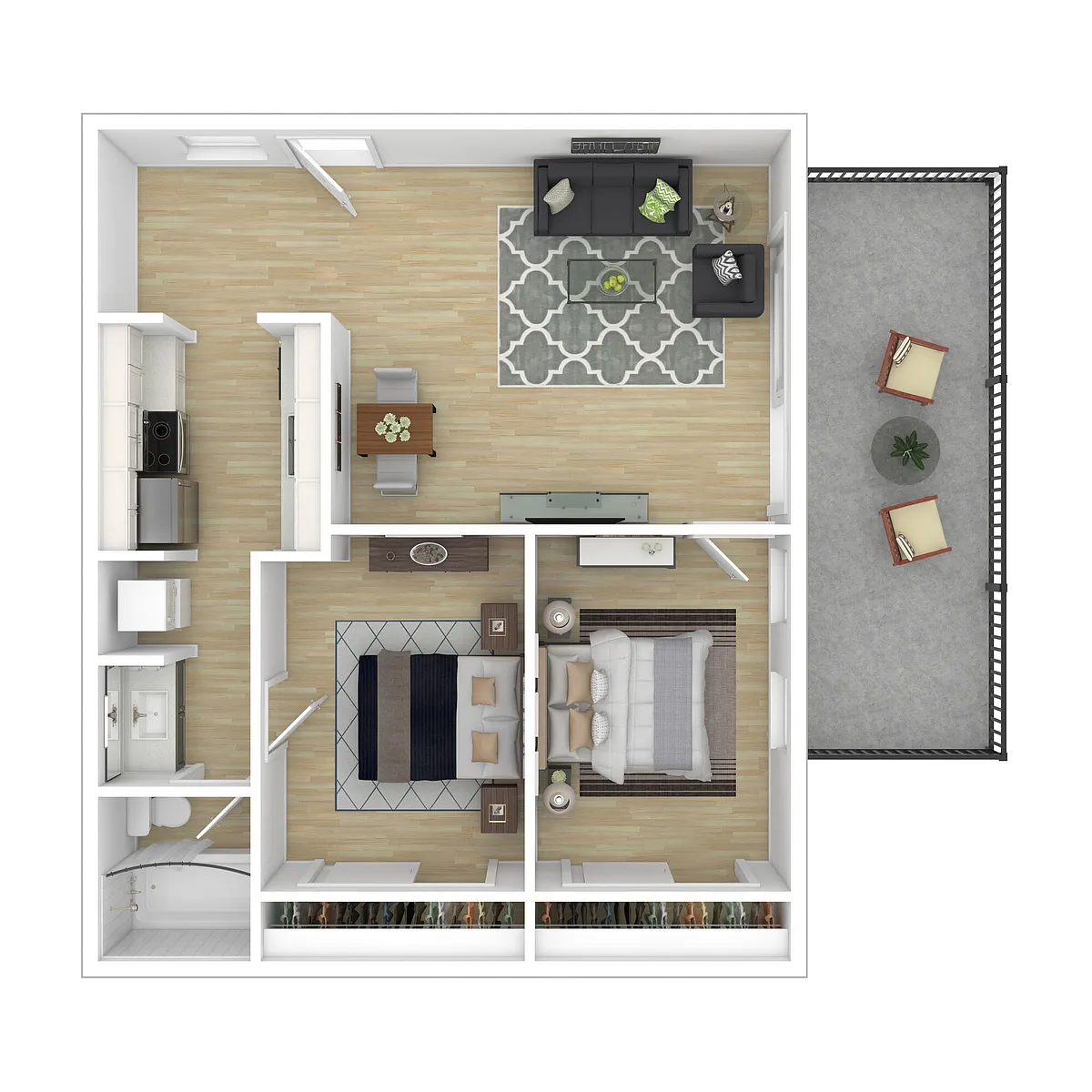 Floor plan 2 Bed 1 Bath