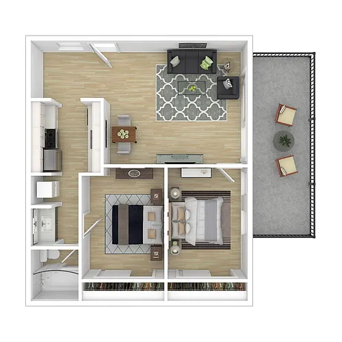 Floor plan 2 Bed 1 Bath