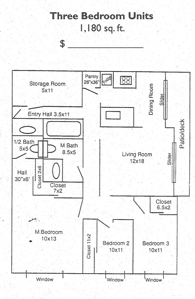 Floor plan 3 Bedroom 2 Bathroom
