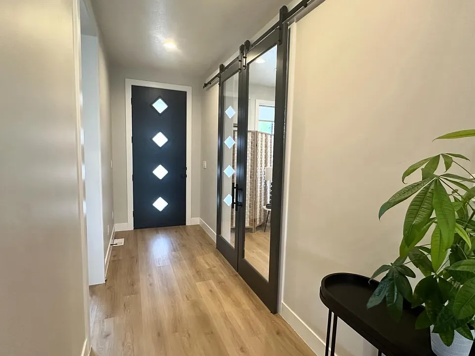 Front hallway and office doors.