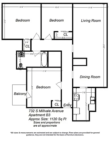 Floor plan 732 S Millvale Ave B3 - MOVE IN TODAY