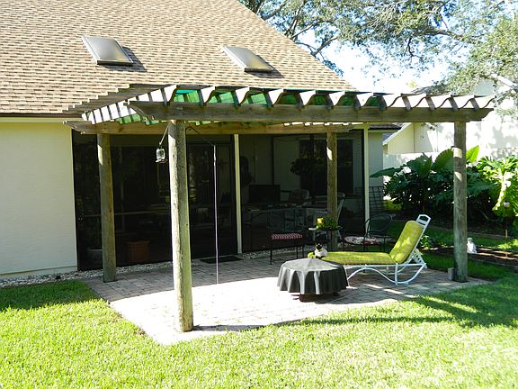 pergola has  a sun shade