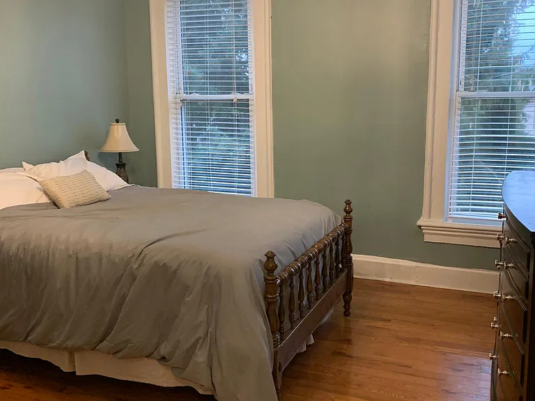 Bedroom two is the same size as dining room below and faces the back yard.