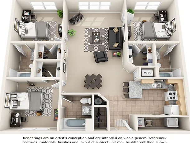 Crescent with Wood Style Floors Crescent with Wood Style Floors