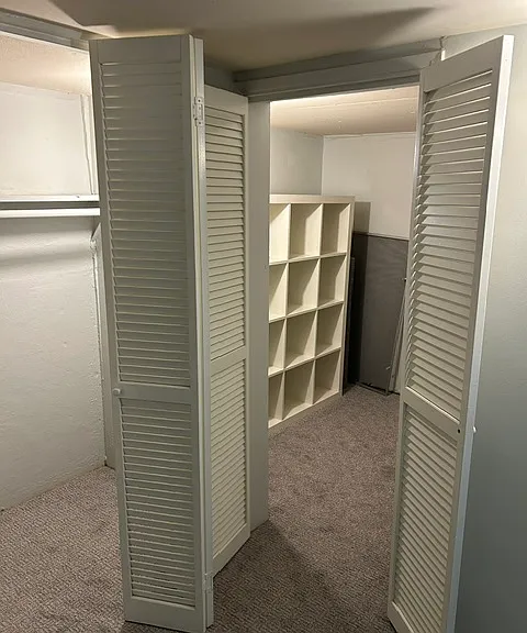 Second room has a full size closet and large walk in storage closet.