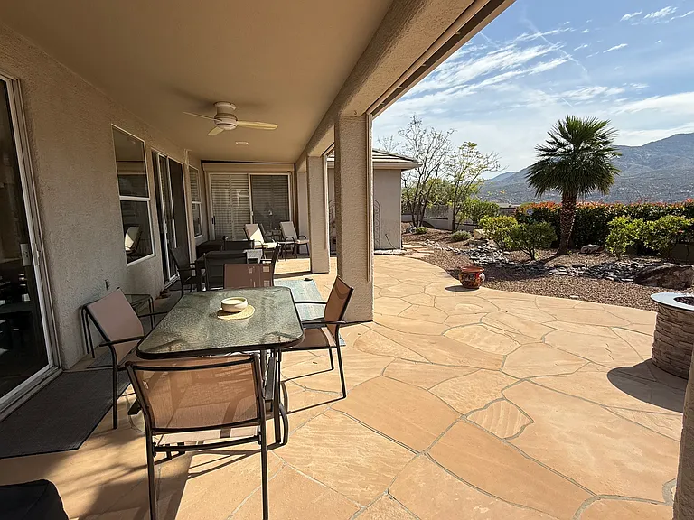Length of porch with master bedroom at end