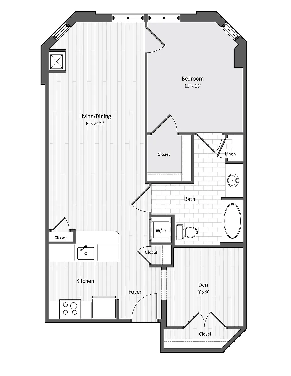 Floor plan 11s10 1BR/1BA