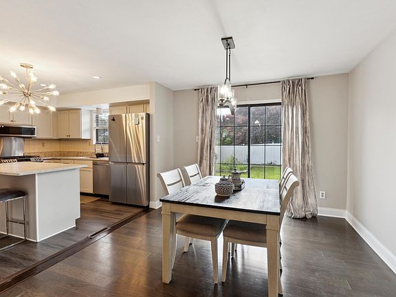 Dining room with open concept kitchen