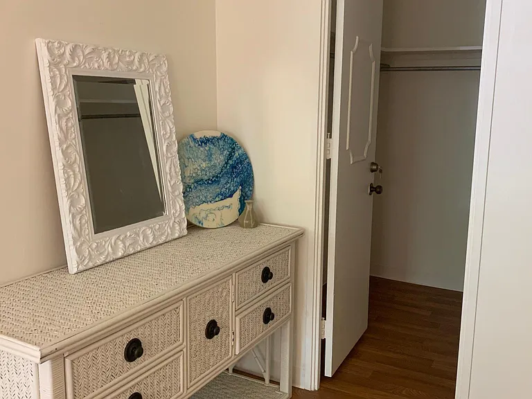 Walk-in closet for main bedroom.