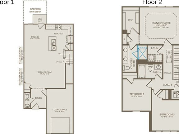 Floor Plan Level 1 and Floor Plan Level 2