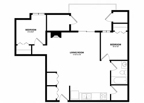 Floor plan 2x1 Large
