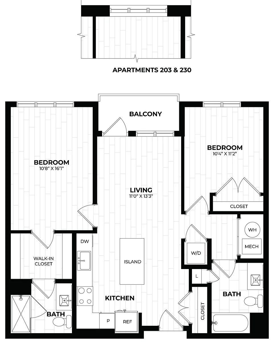 Floor plan 2 Bed/2 Bath-2.2