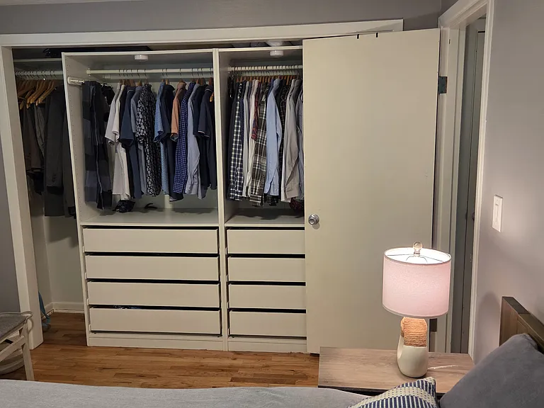 Bedroom 1 open closet