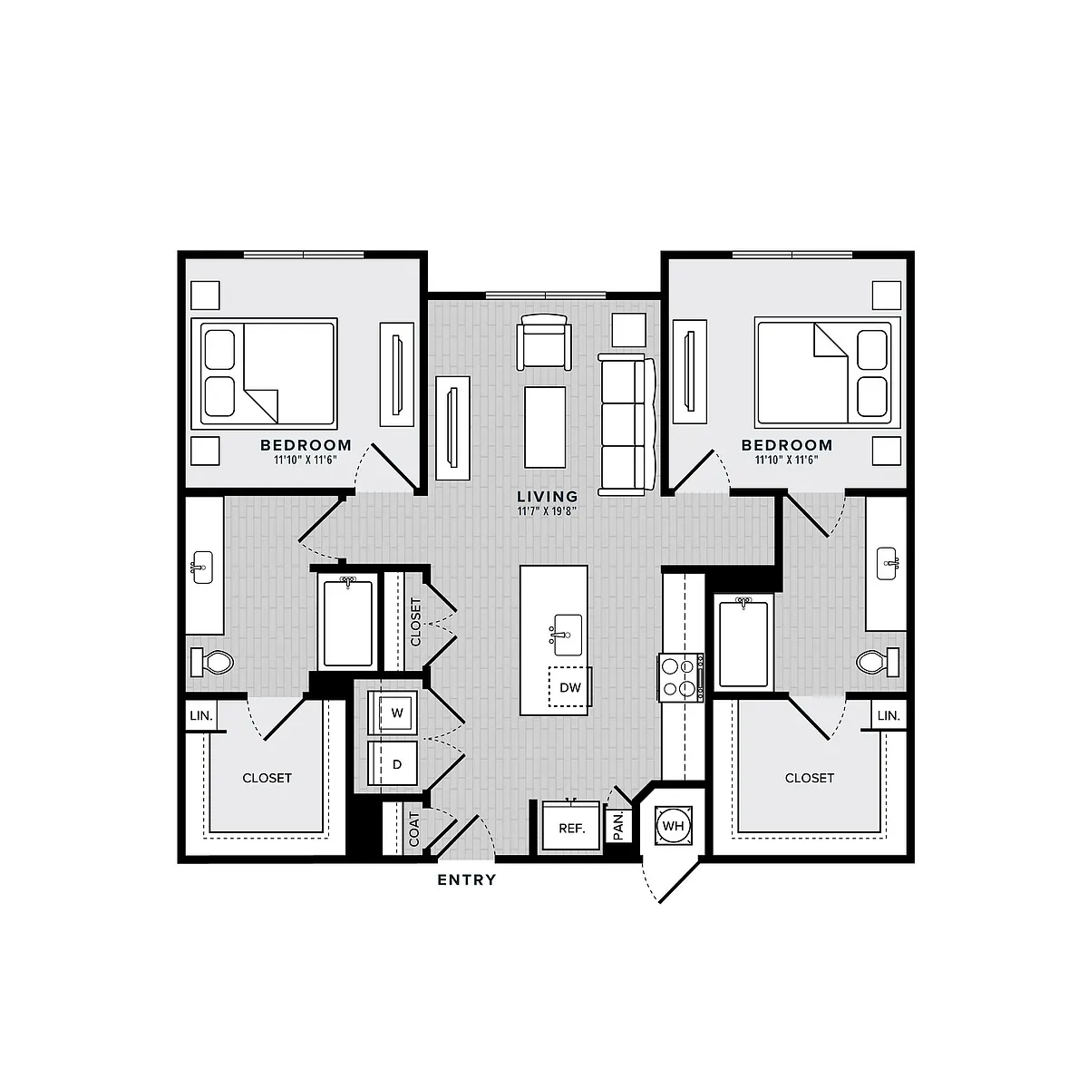 Floor plan B1-2X2