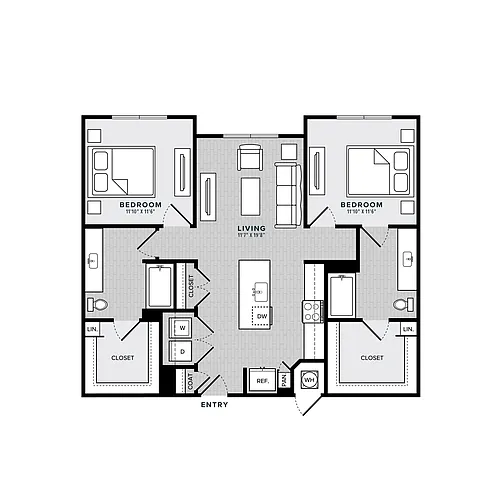 Floor plan B1-2X2