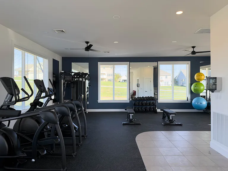 Brand new community gym with free weights, lifting machines and cardio equipment
