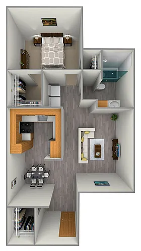 Floor plan 1bddown-Mesa