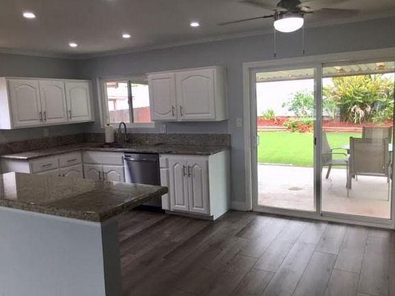 Kitchen nook with access to patio. .