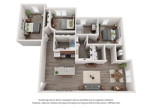 Floor plan 3 Bedrooms 2 Bath