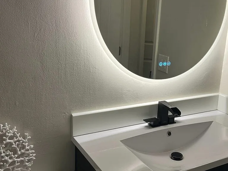 Updated Bluetooth Mirror in Main Bathroom!