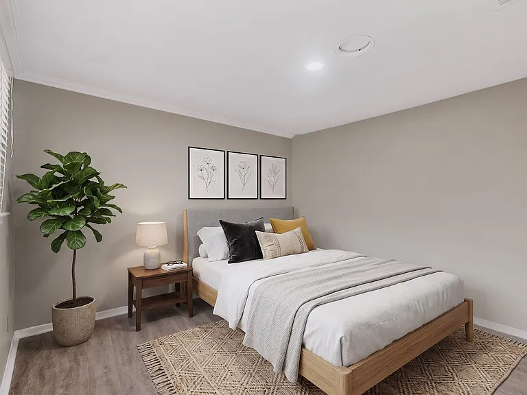 Virtually staged bedroom