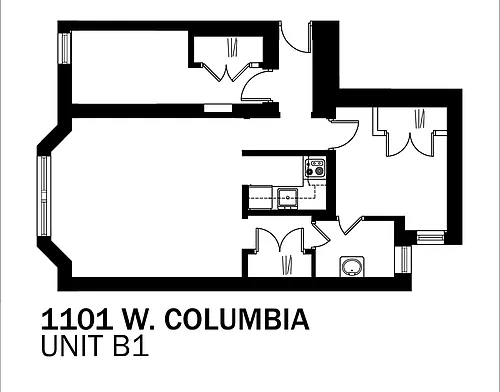 Floor plan 2bd/1b B1