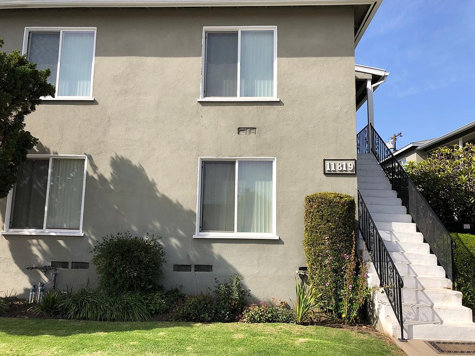 Garage space is in the back of building 