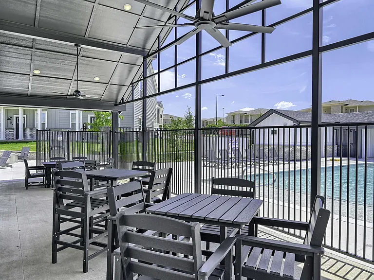 Covered seating and dining area