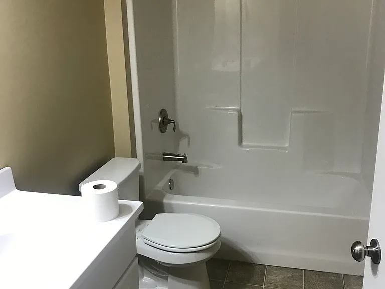 Basement full bath with tub and shower