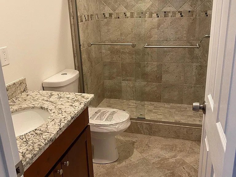 Master bathroom with large beautiful shower
