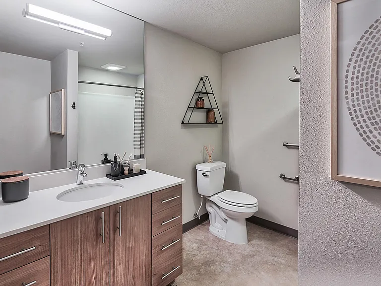 Frameless mirrors and beautiful vanities
