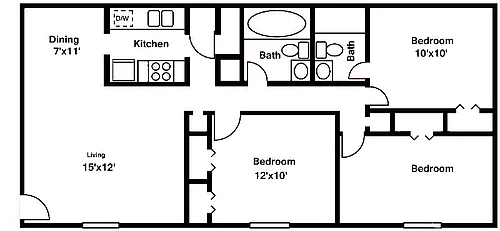 Floor plan Three Bedroom