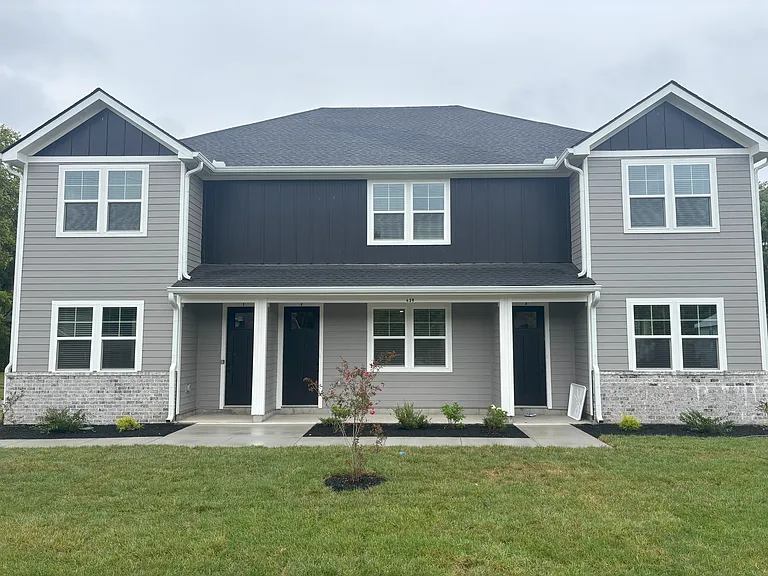 Front of 3-Plex with private front door entries.