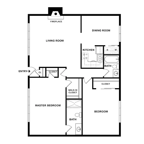 Floor plan 2 Bedroom 2 Bathroom E