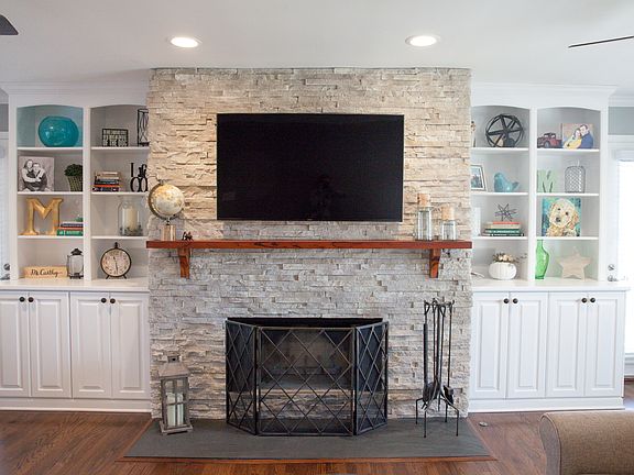 wood burning fireplace