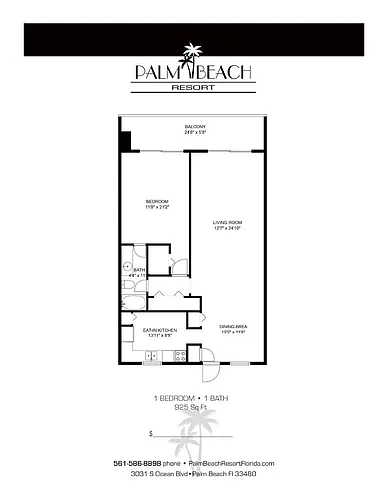 Floor plan 1 Bedroom 1 Bath