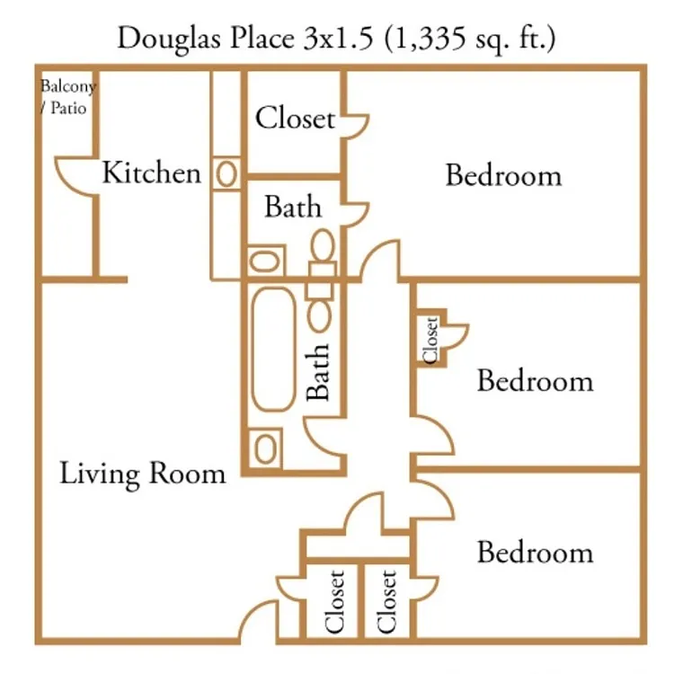 Floor plan Three Bedroom