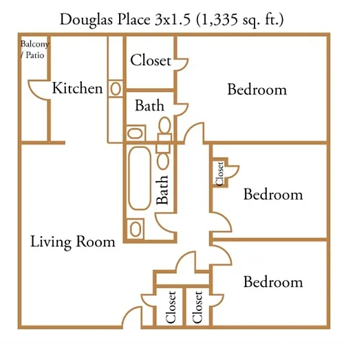Floor plan Three Bedroom
