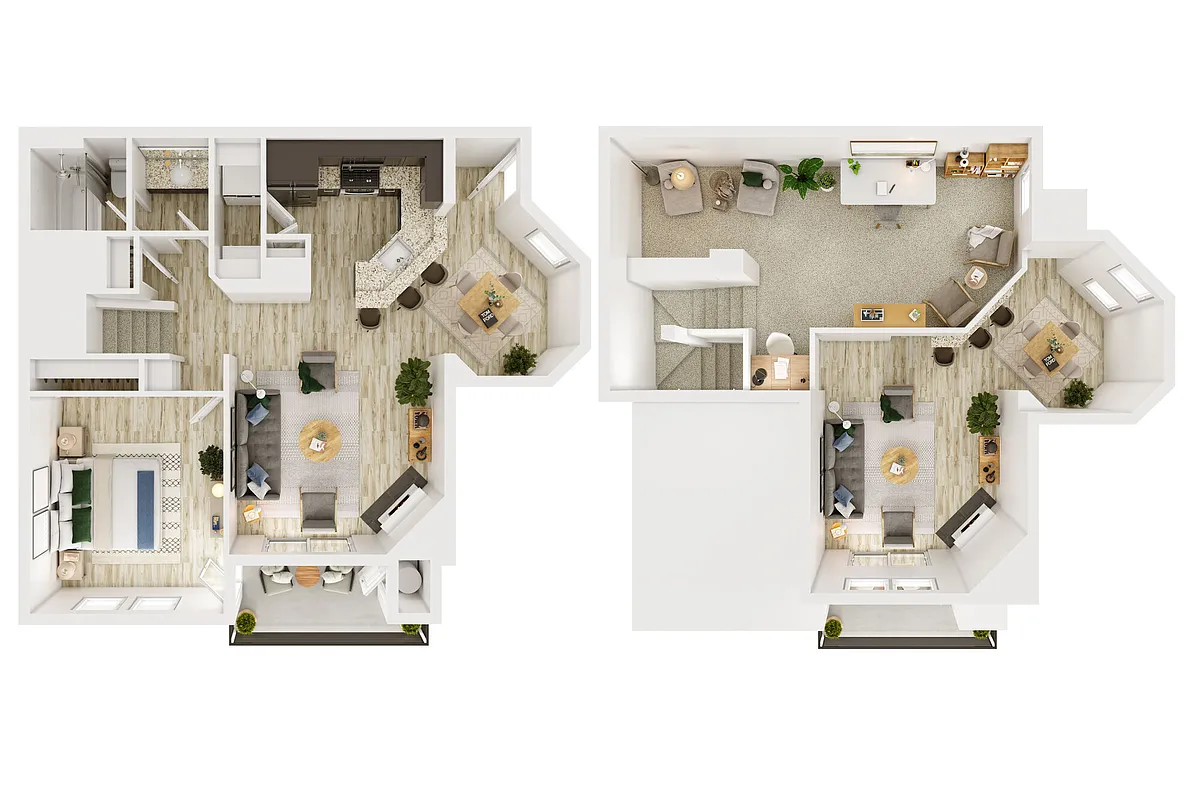 Floor plan 1BD 1BTH F3
